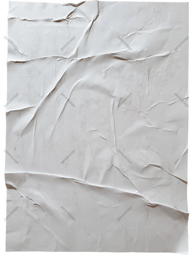 Crumpled White Paper Texture Overlay PNG