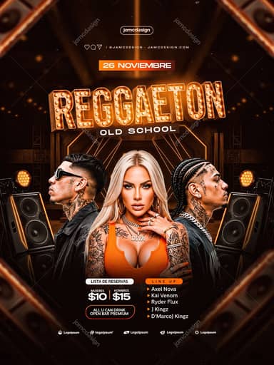 Modèle De Flyer Reggaeton Old School PSD