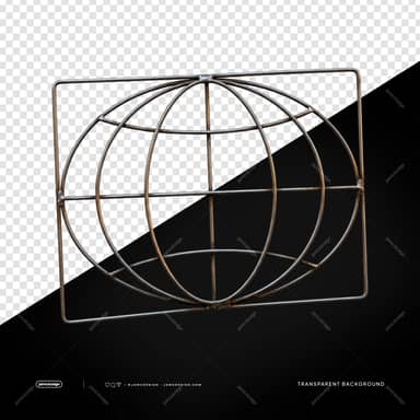 Globo Terráqueo De Alambre Metálico Vintage PNG