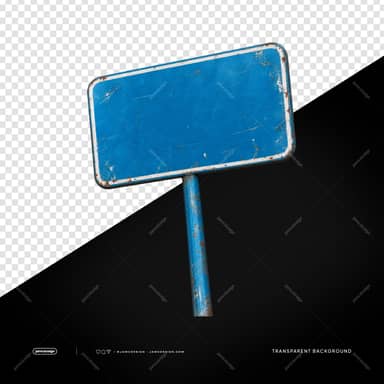 Weathered Blue Metal Sign PNG
