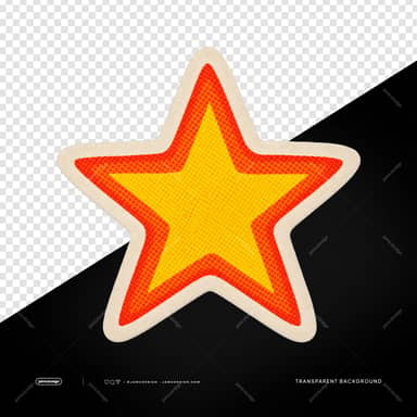 Yellow Embroidered Star Patch PNG