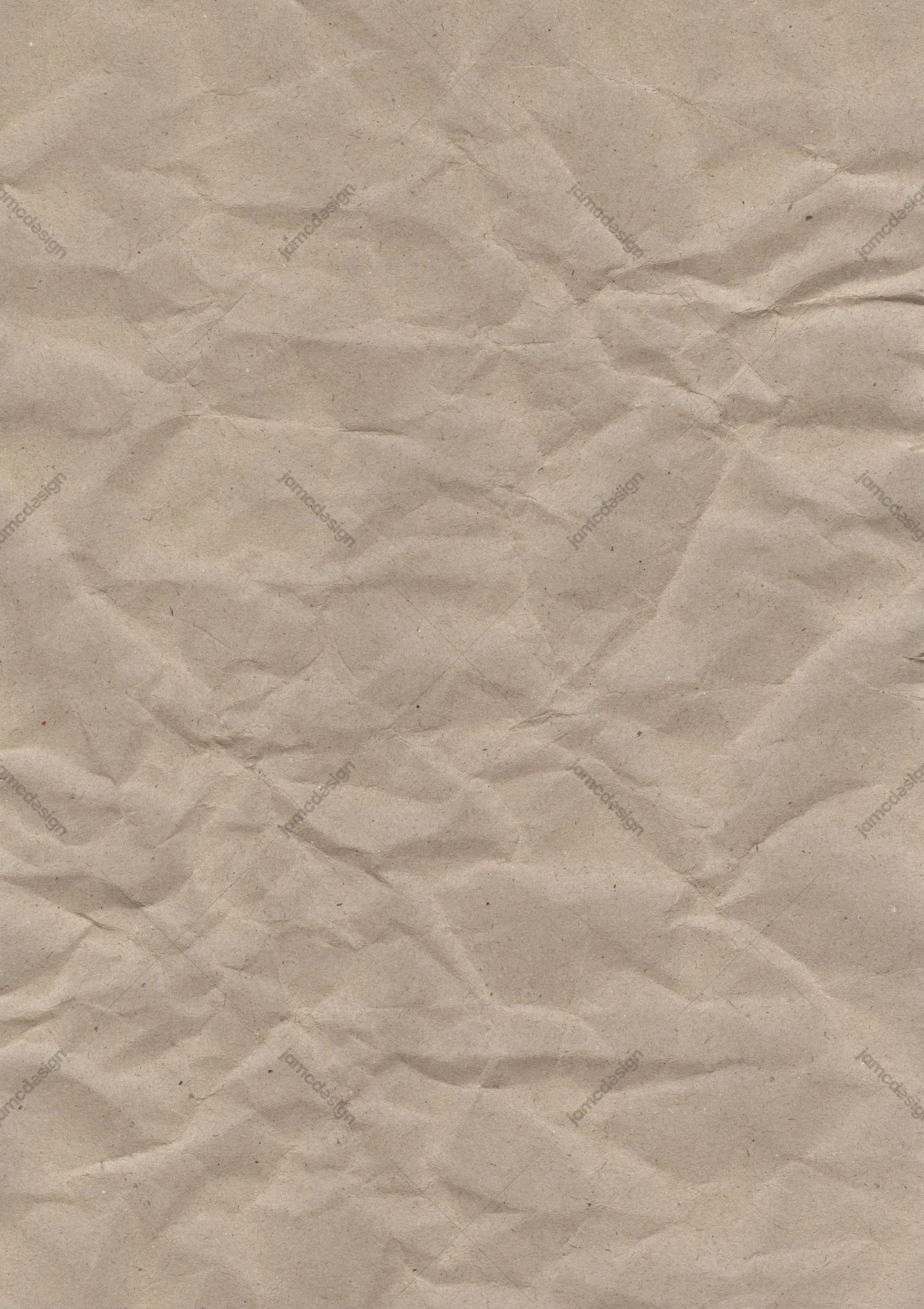 Tan Crumpled Paper Texture. This JPG crumpled paper texture shows a tan sheet with soft folds, creases and a lightly mottled surface