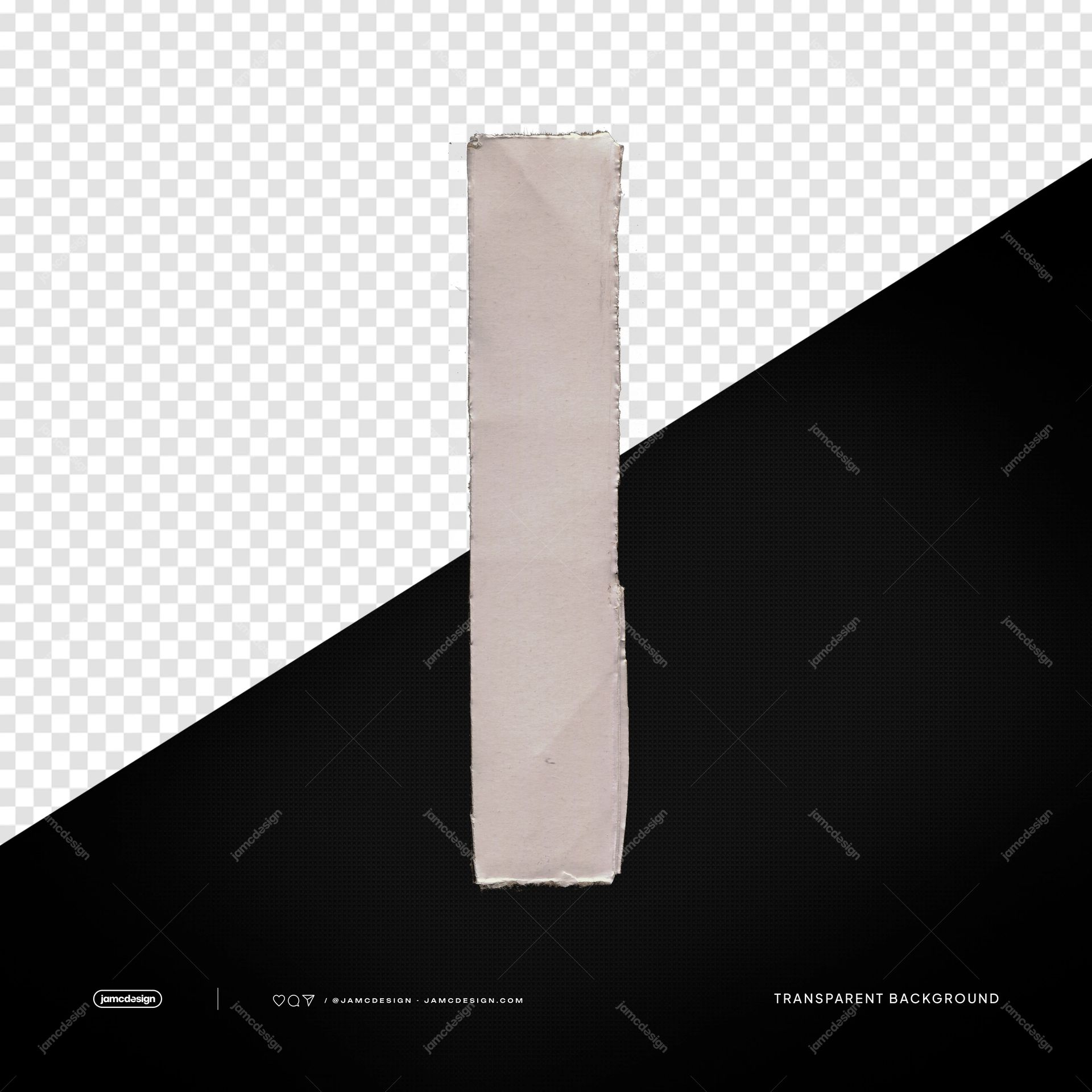 Vertical Beige Paper Strip Cream Wrinkled Material PNG Transparent. This transparent PNG object shows a narrow beige paper strip with softly wrinkled texture