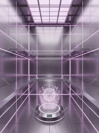 Futuristic Hologram Platform Room Background
