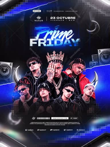 Prime Friday Party Flyer Template PSD