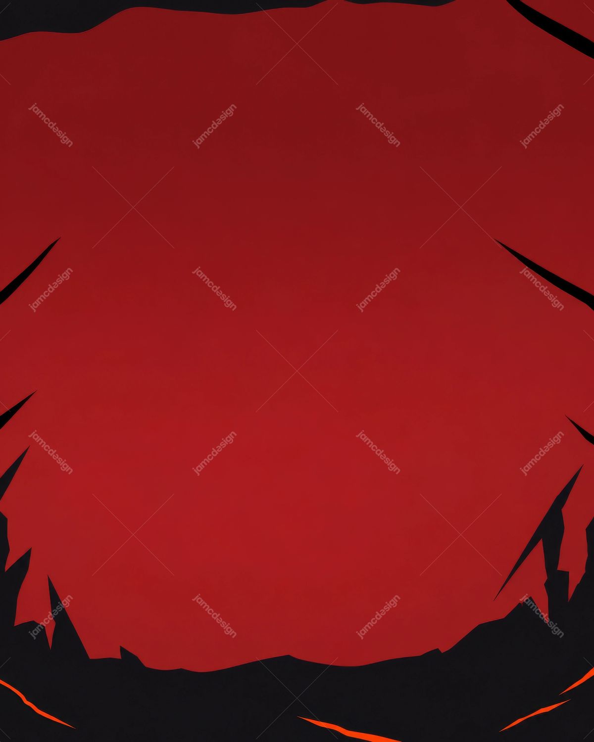 Arrière-Plan Rouge Avec Cadre Noir Dentelé PNG