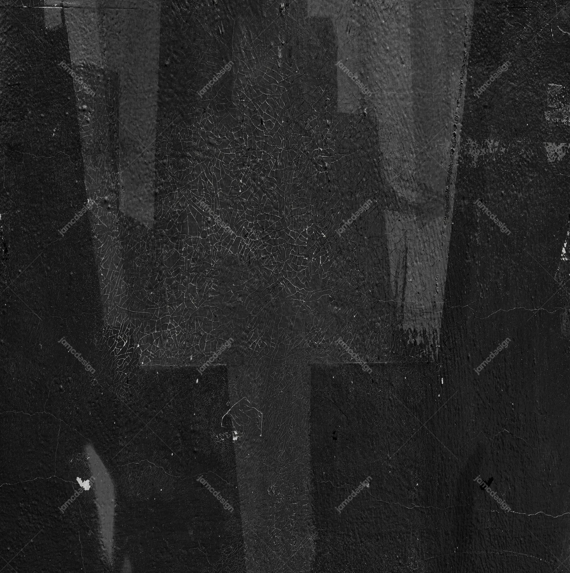 Dark Creased Paper Texture Background. A dark monochrome JPG paper texture shows dense fine creases, a rough surface and worn, uneven patches