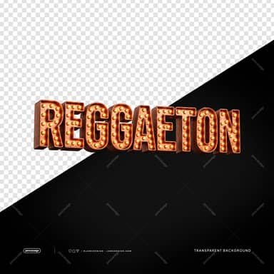 3D Copper Reggaeton Lettering With Bulbs PNG