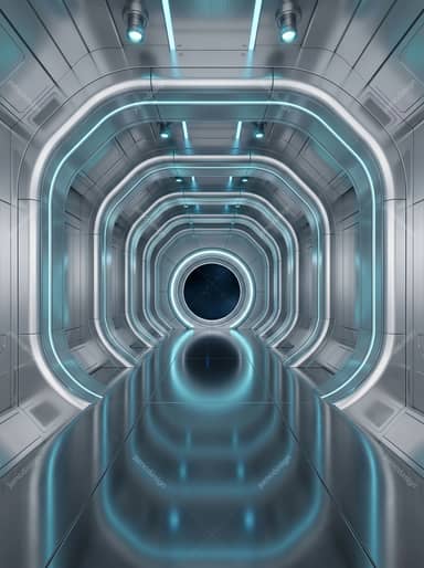 Futuristic Hexagonal Tunnel Background