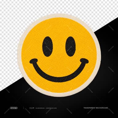 Yellow Smiley Face Fabric Patch PNG