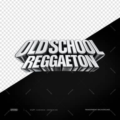 Old School Reggaeton Glossy Lettering PNG