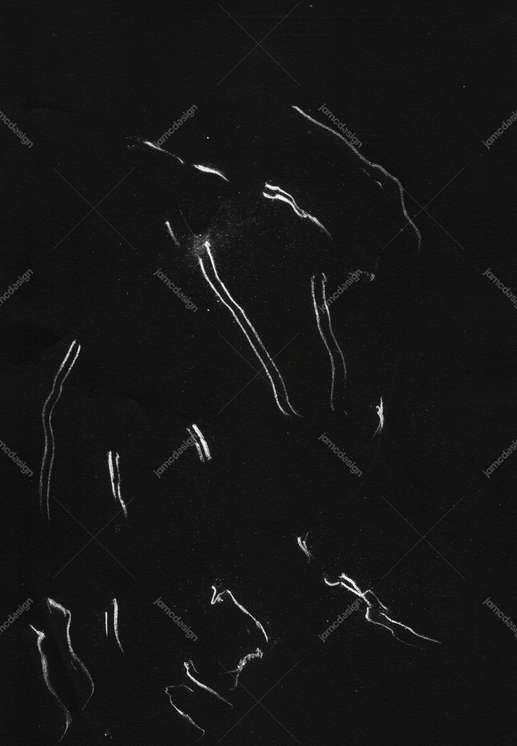 Black Texture With Scattered White Streaks. Download this JPG texture of scattered white scribble lines across a nearly black surface, with a dark