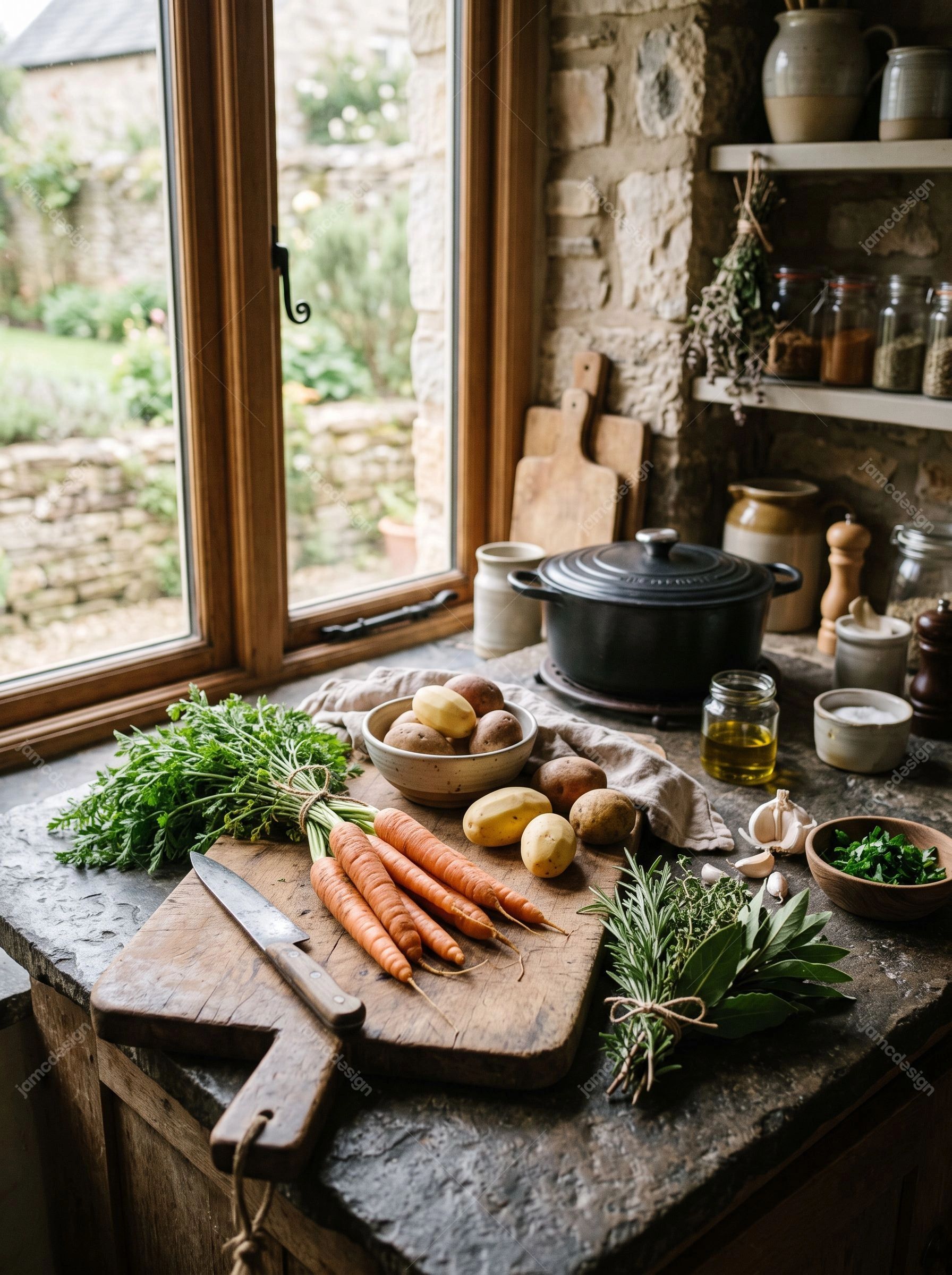 Ingrédients Frais Pour Ragoût De Légumes De Saison. Téléchargez cette photo JPG de carottes fraîches, de pommes de terre