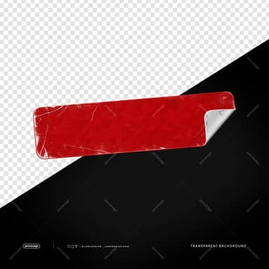 Distressed Red Sticker Label PNG