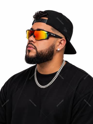 Urban Man Portrait With Reflective Sunglasses
