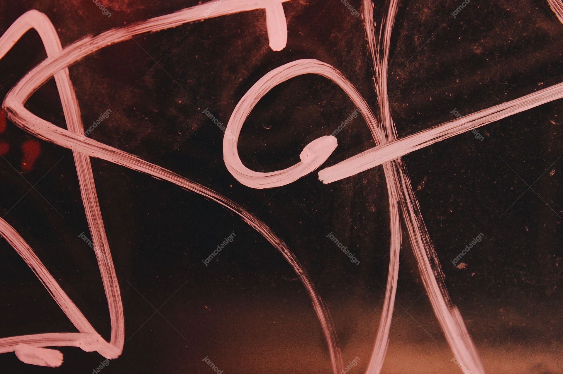 Abstract Pink Painted Line Texture. This JPG texture features loose pink painted lines and loops across a dark, distressed surface