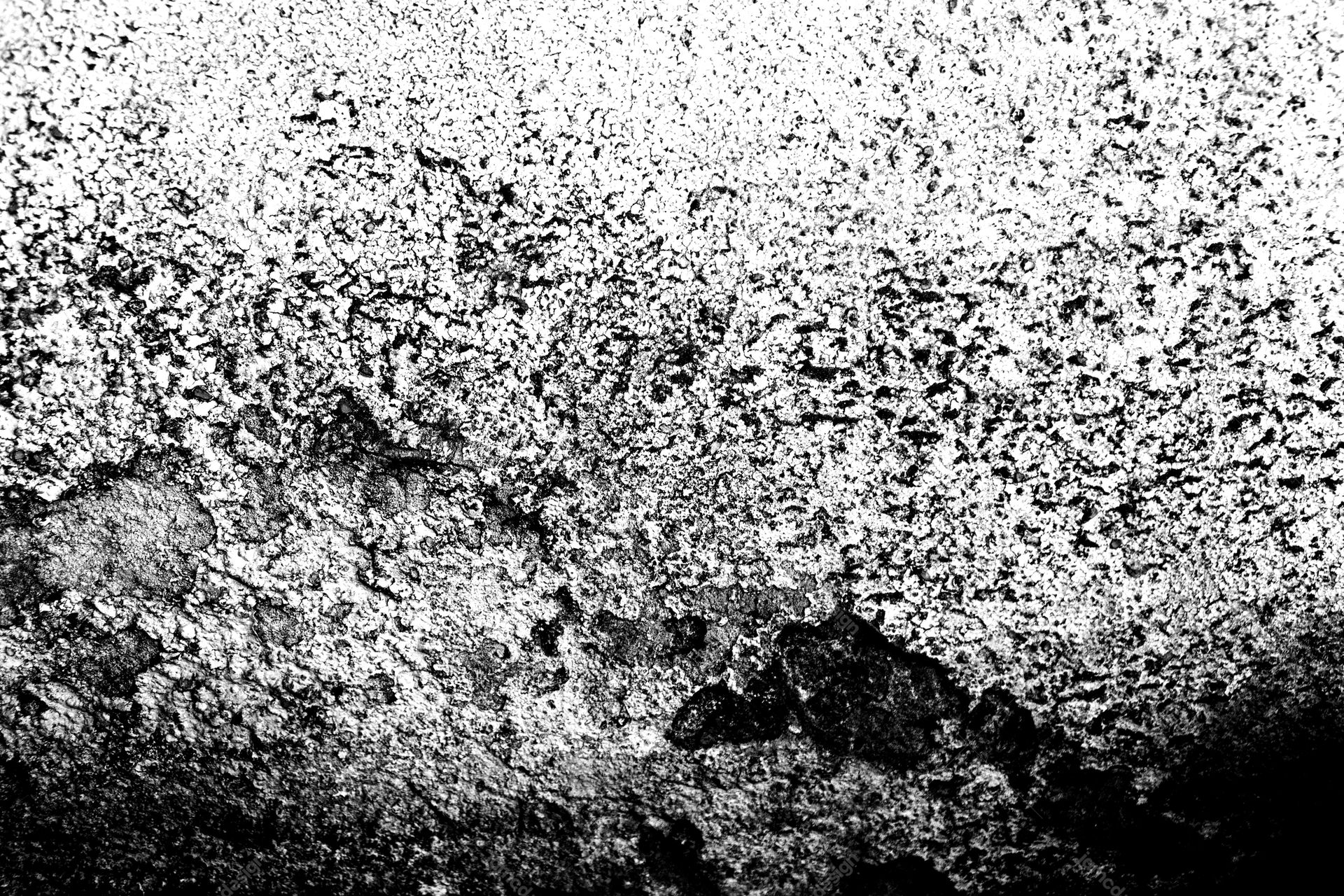 Dense-Grain Monochrome Stone Texture PNG. This monochrome stone texture PNG has a rough, crusted surface with dense grain and irregular black and white marks