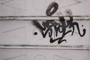 Pale Gray Geometric Panel Texture With Black Graffiti