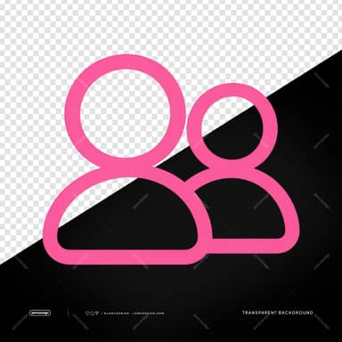 Two-Person Pink Outline Icon PNG