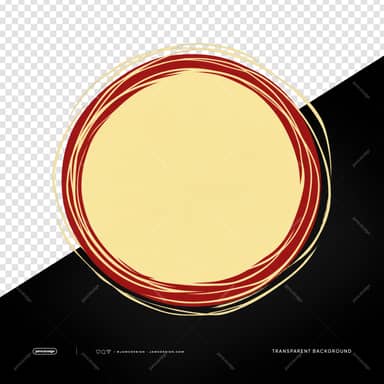Halloween Circular Label Frame With Red Brush Rings PNG