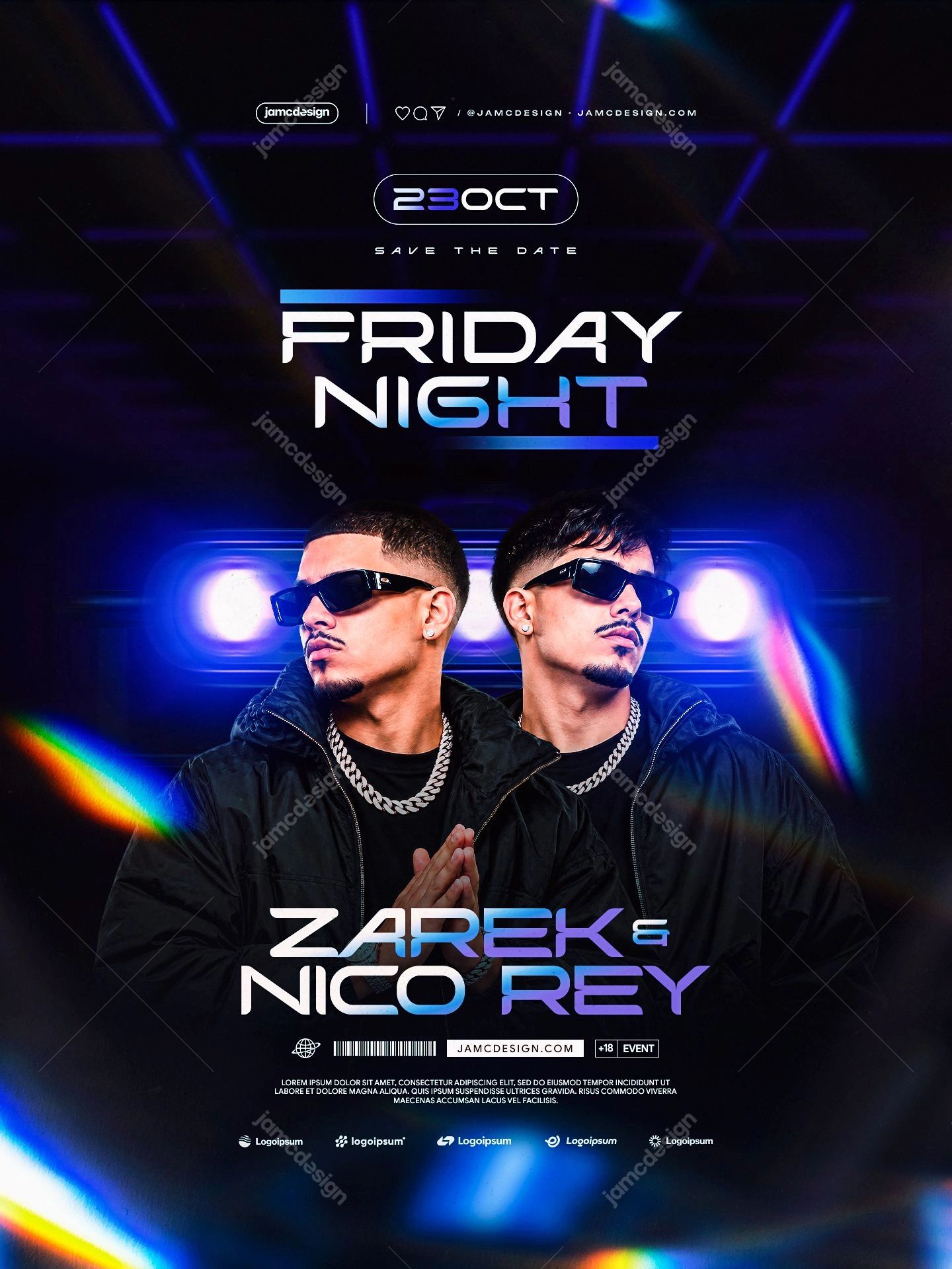 Friday Night Event Flyer Template PSD. Download this editable PSD event flyer template for a Friday night