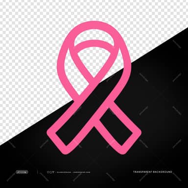 Pink Breast Cancer Awareness Ribbon Outline PNG
