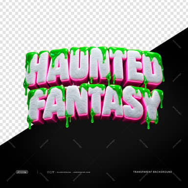 Haunted Fantasy 3D Lettering With Green Slime PNG