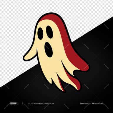Cream And Red Halloween Ghost PNG