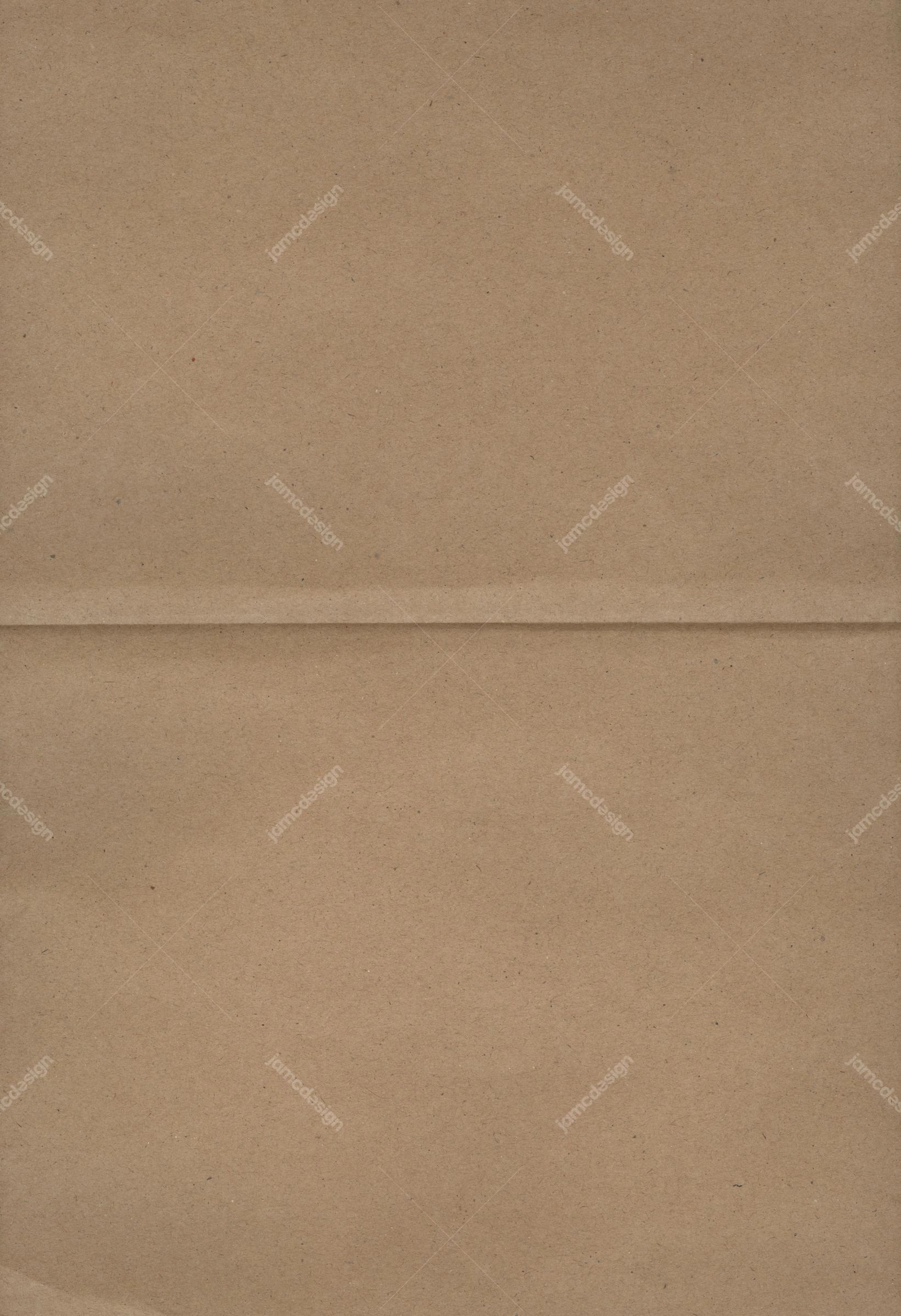 Tan Paper Texture With A Straight Crosswise Fold. This JPG paper texture has a tan, lightly grainy surface crossed by one fold
