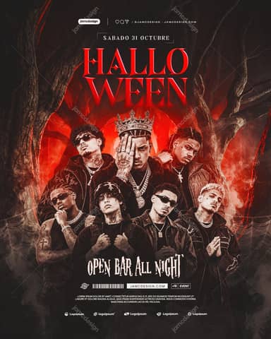 Dark Forest Halloween Flyer Template PSD