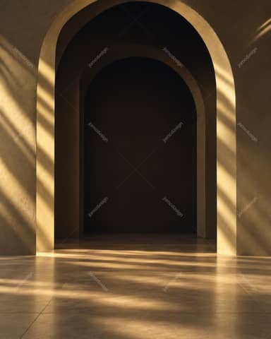 Dark Stone Arch Interior Background