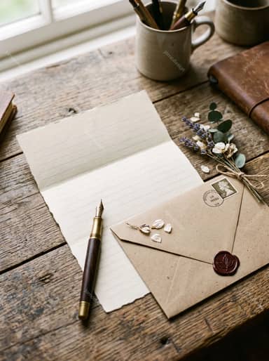 Notebook And Dried Flowers With Stationery