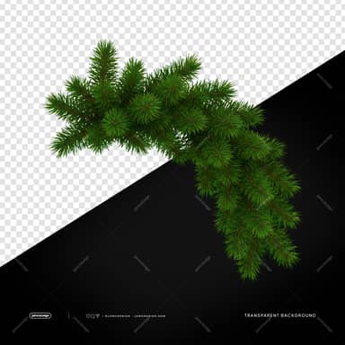 Christmas Pine Garland For A Corner PNG