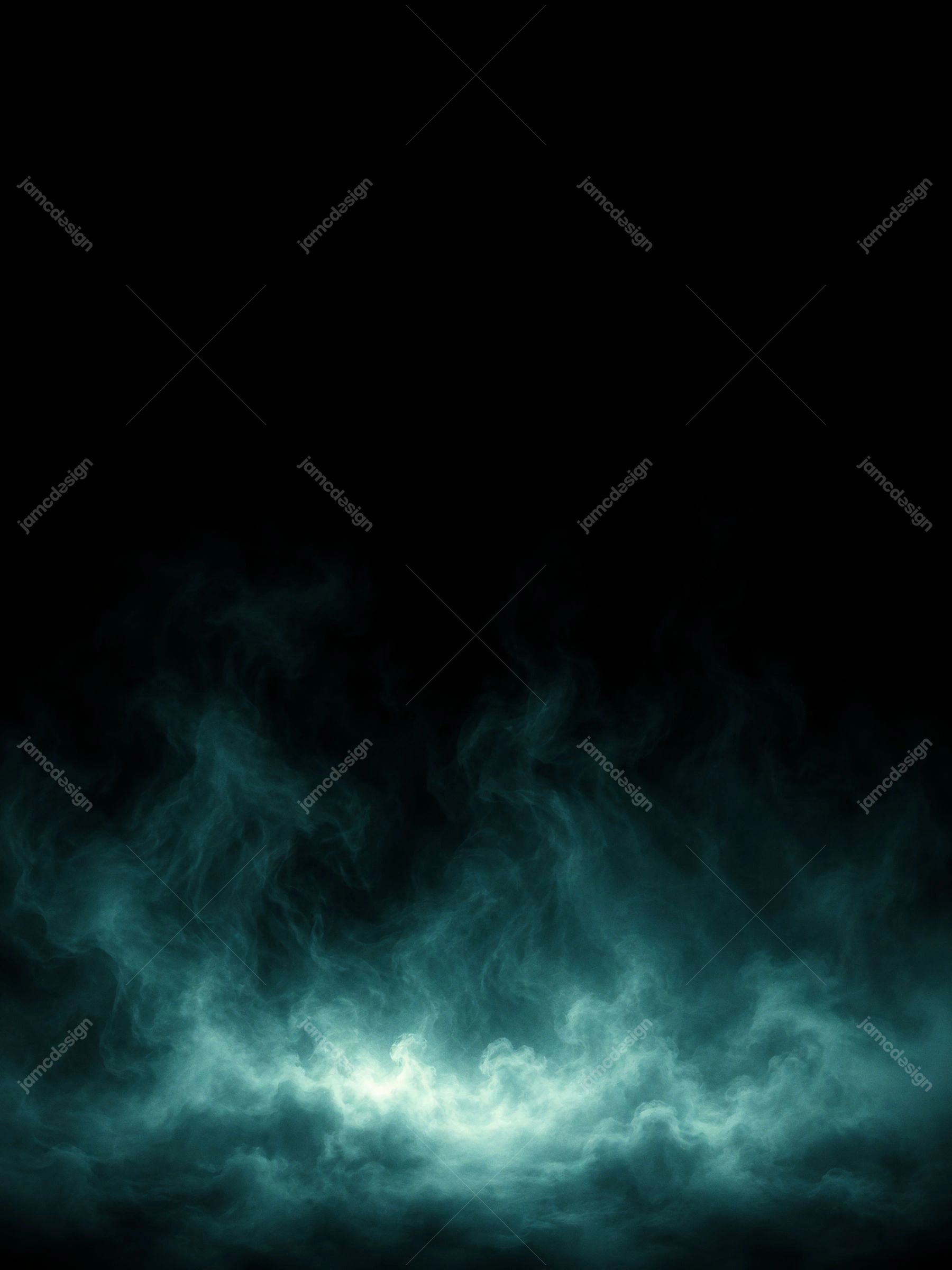 Subtle Teal Mist Horizon Dark Background Vertical Cyan Smoke Glow. JPG overlay texture featuring a dark teal mist horizon