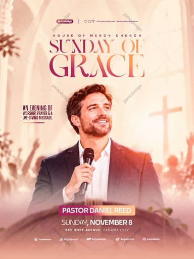 Sunday Of Grace Church Service Flyer Template PSD