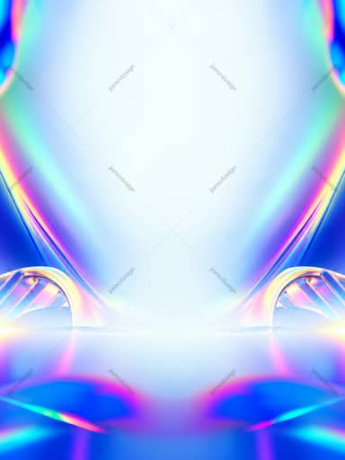 Iridescent Stage Background With Metallic Arches PNG