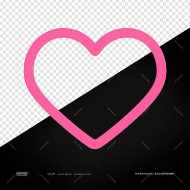Pink Heart Outline PNG