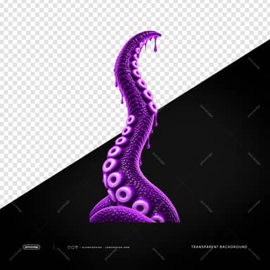 Purple Curled Octopus Tentacle PNG