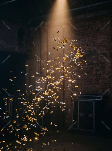 Gold And Silver Confetti Falling At A Party