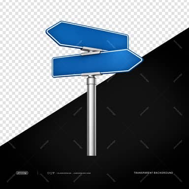Blue Wayfinding Signs On A Metal Post PNG