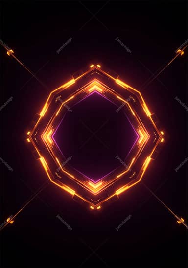 Fondo De Marco De Neón Naranja Y Morado
