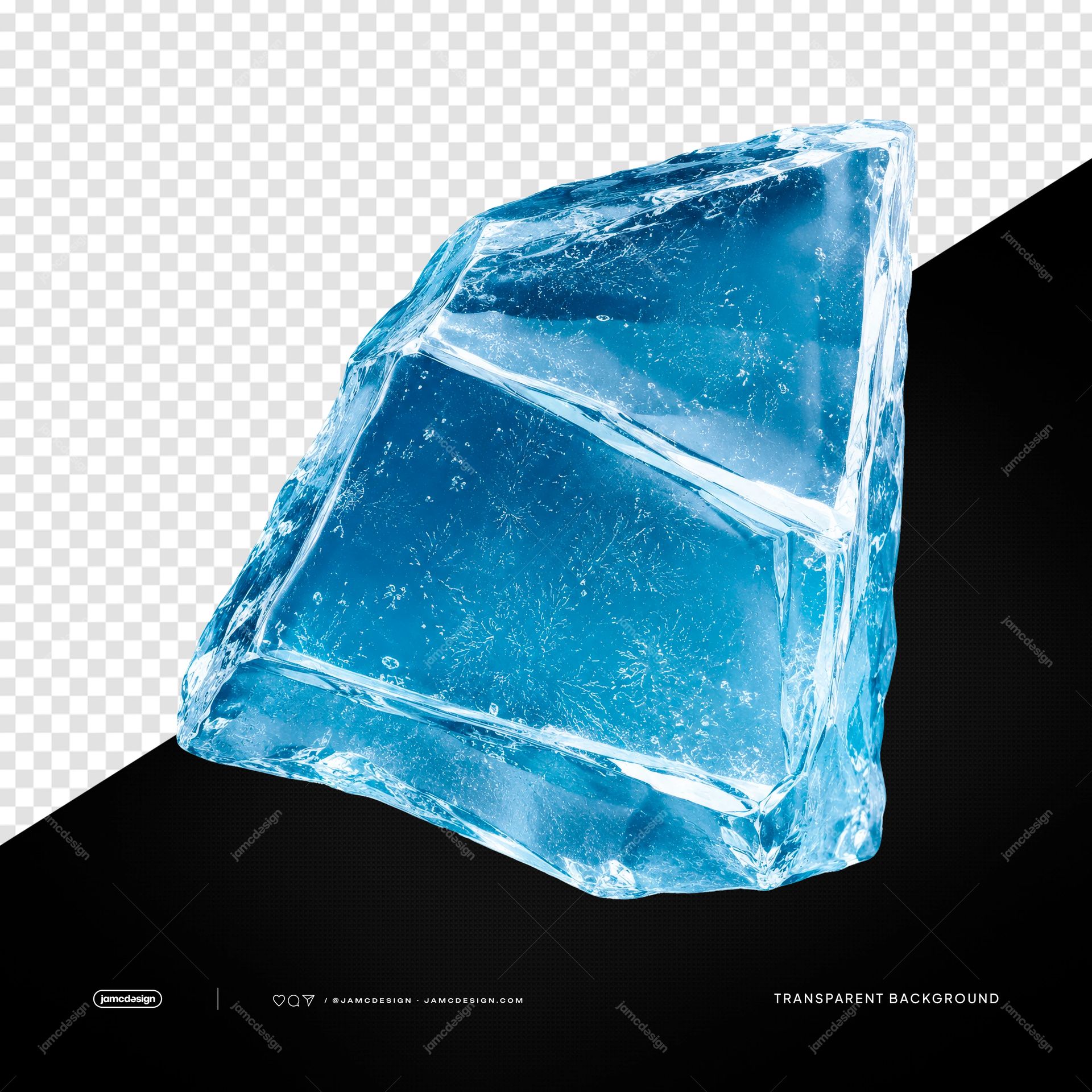 Faceted Blue Ice Block Azure Frozen Object PNG Transparent. Faceted blue ice block supplied as a PNG transparent object