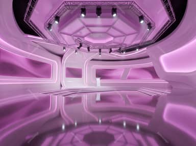 Pink Sci-Fi Auditorium Interior Background