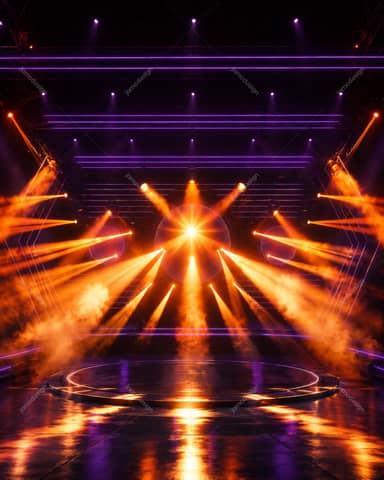 Orange And Purple Concert Stage Background