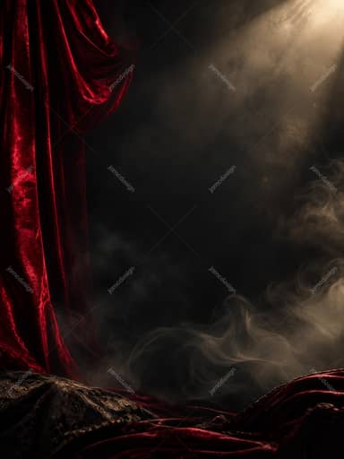 Red Curtain Halloween Smoke Background PNG