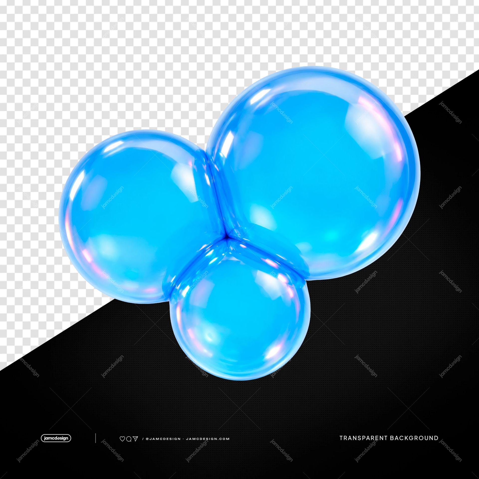 Pink Teddy Bear Balloon Sculpture Isolated. PNG transparent object featuring a glossy blue balloon sculpture made from three rounded balloons