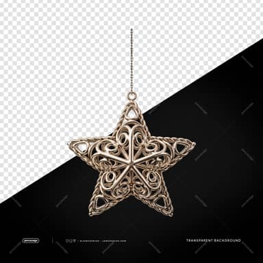 Étoile De Noël Ornementée Avec Chaîne PNG
