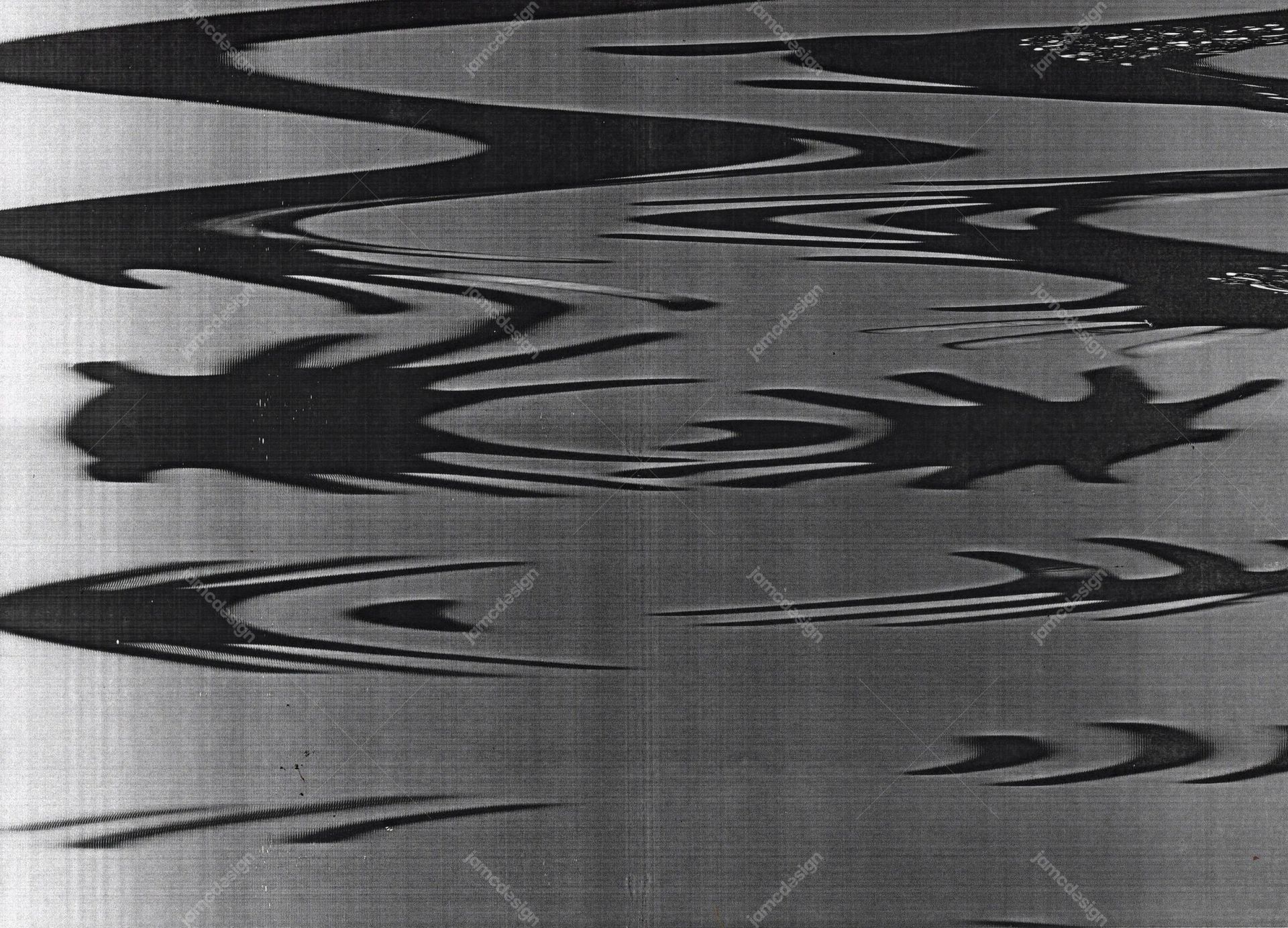 Fond Monochrome D’Ondes Déformées. Texture monochrome à distorsion ondulatoire au format JPG, avec des bandes liquides noires et grises