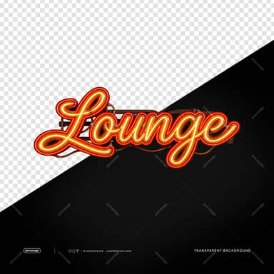 Orange Neon Lounge Sign PNG