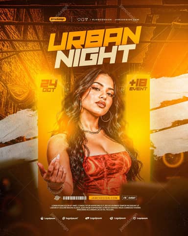 Urban Night Amber Glow Flyer Template PSD